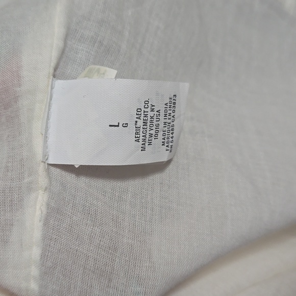 Aerie Eyelet Dress size L, adjustable straps.  off white, knee-length lightweigh - Picture 8 of 11